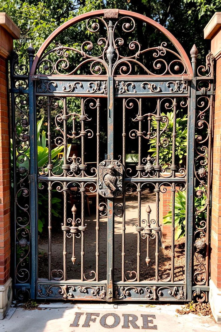Vintage Metal Ornamented Entrance - 22 Japanese Garden Gate Design Ideas