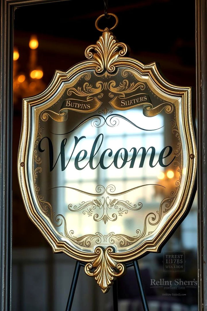 Vintage Mirror Welcome Sign - 22 Wedding Welcome Sign Ideas
