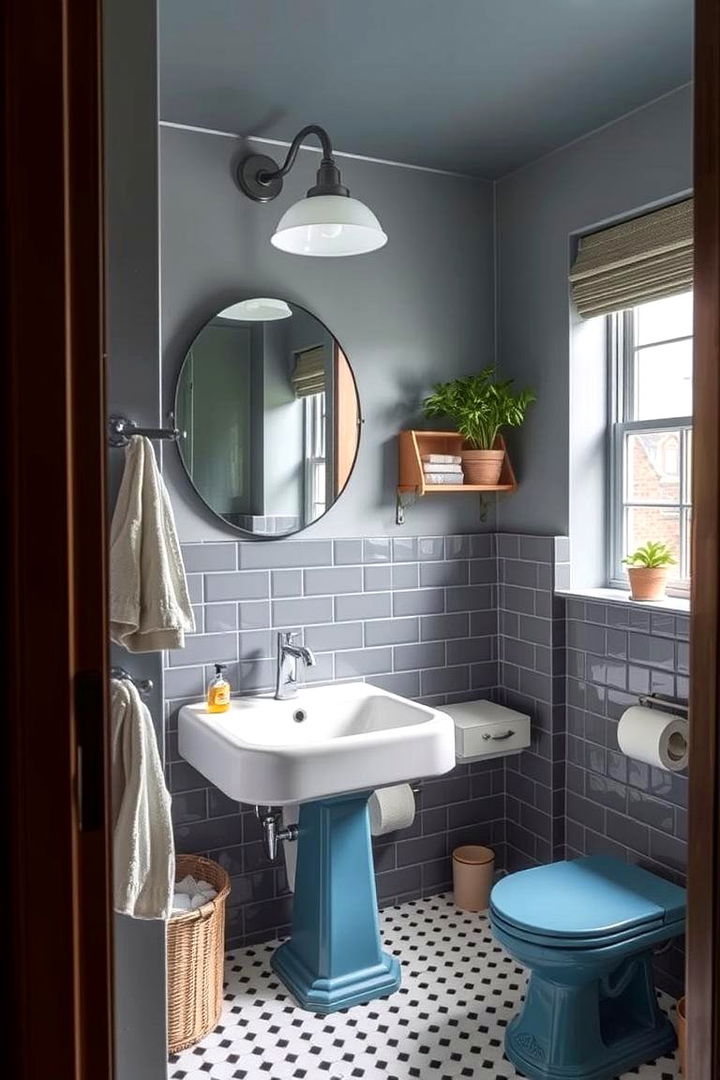 Vintage Modern Bathroom - 22 Blue and Gray Bathroom Ideas