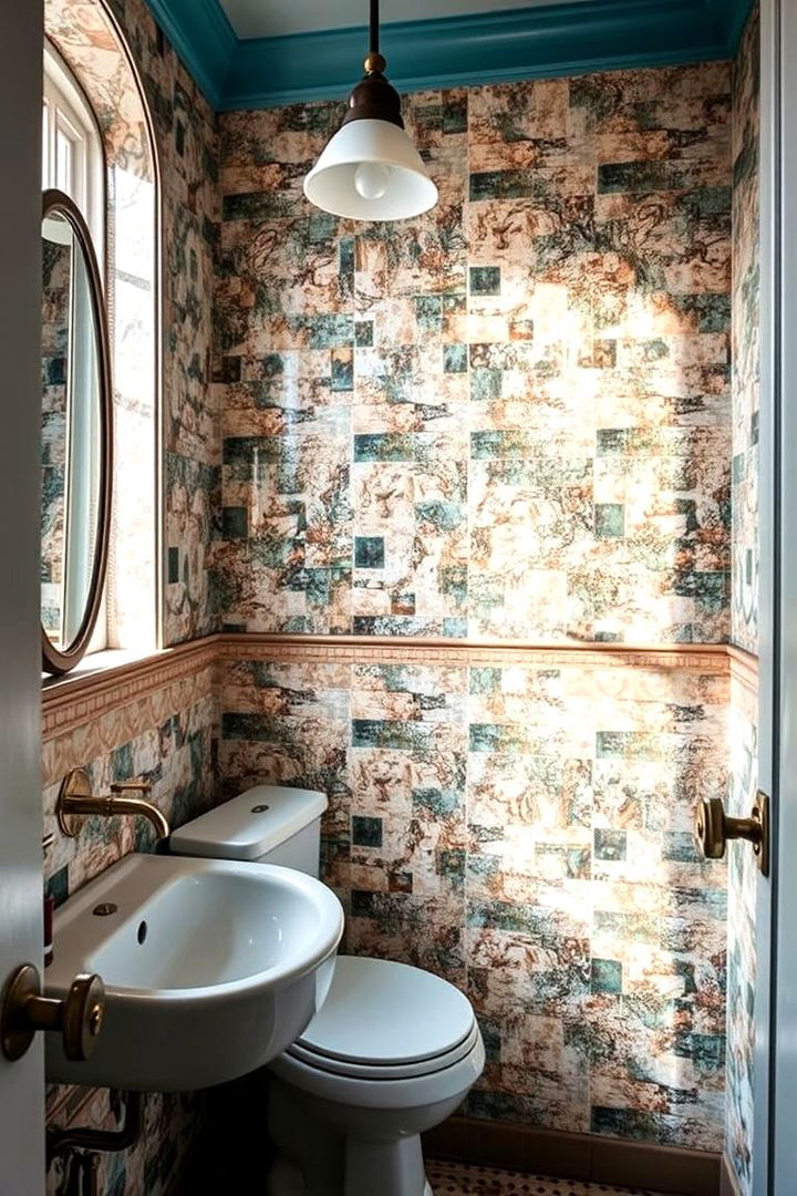 Vintage Mosaic Tiles - 22 Powder Room Floor Tile Ideas