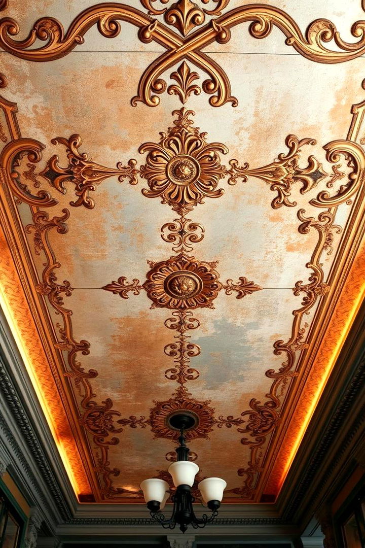 Vintage Mural Impact - 22 Ceiling Wallpaper Ideas