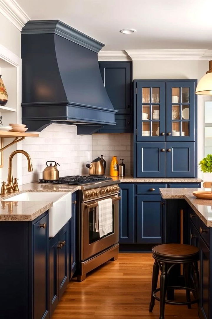 Vintage Navy Blue Charm - 22 Navy Blue Kitchen Cabinets Ideas