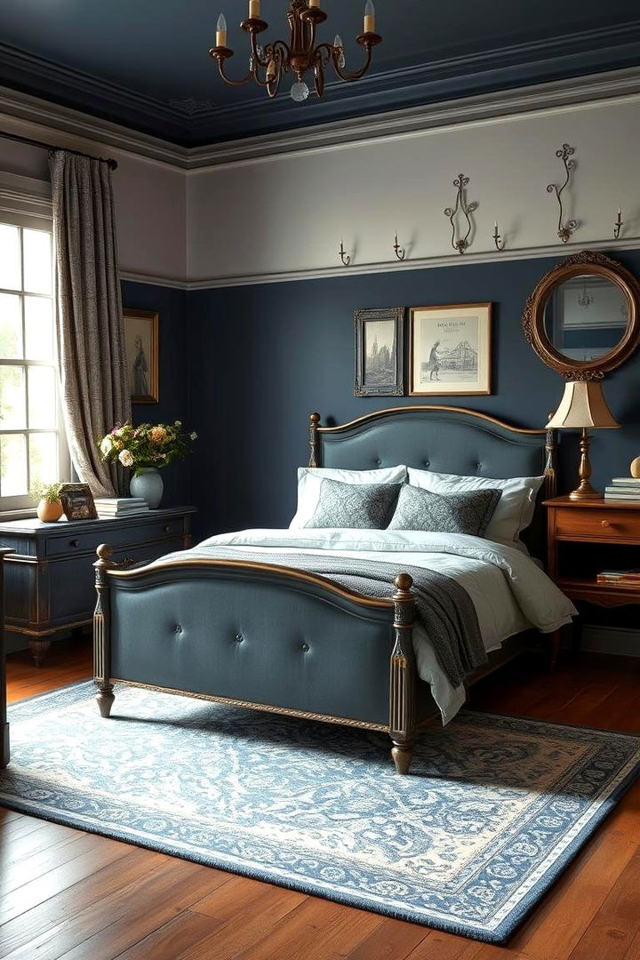 Vintage Nostalgia Blend - 22 Navy Blue and Grey Bedroom Ideas