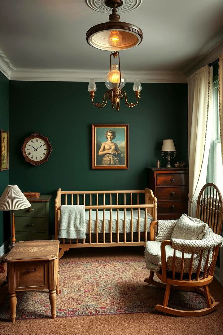 Vintage Nursery Touches - 22 Dark Green Nursery Ideas