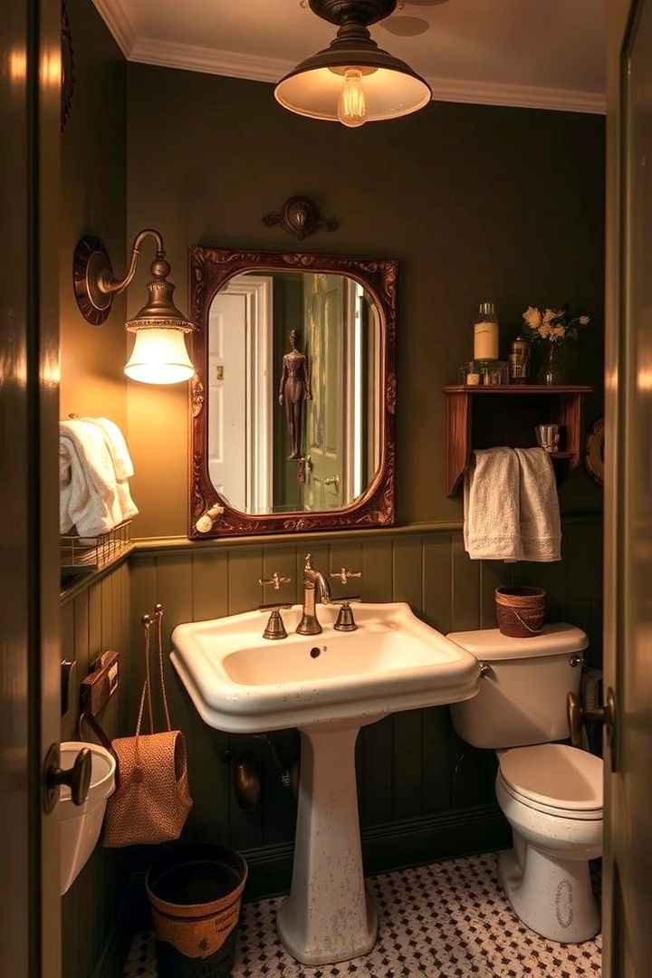 Vintage Olive Touch Retro Bathroom Revival - 22 Olive Green Bathroom Ideas