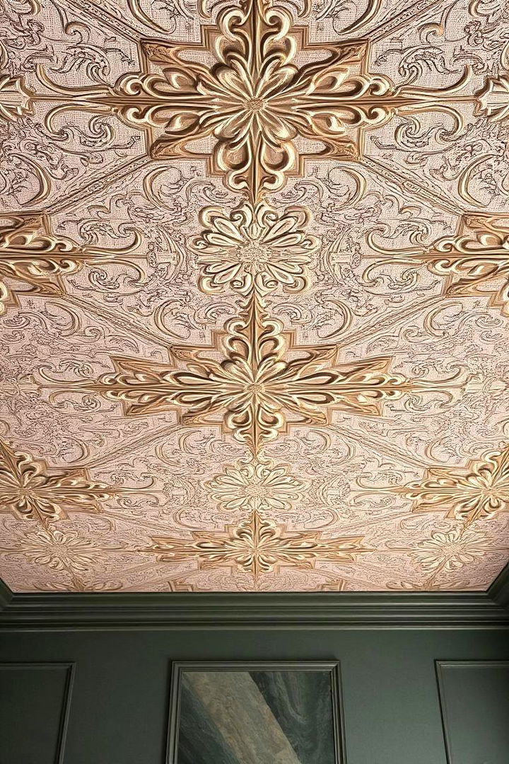Vintage Patterned Ceiling Panels - 22 Basement Drop Ceiling Ideas