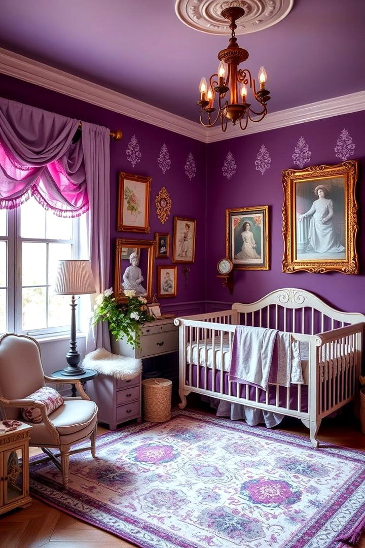 Vintage Purple Accents - 22 Purple Nursery Ideas