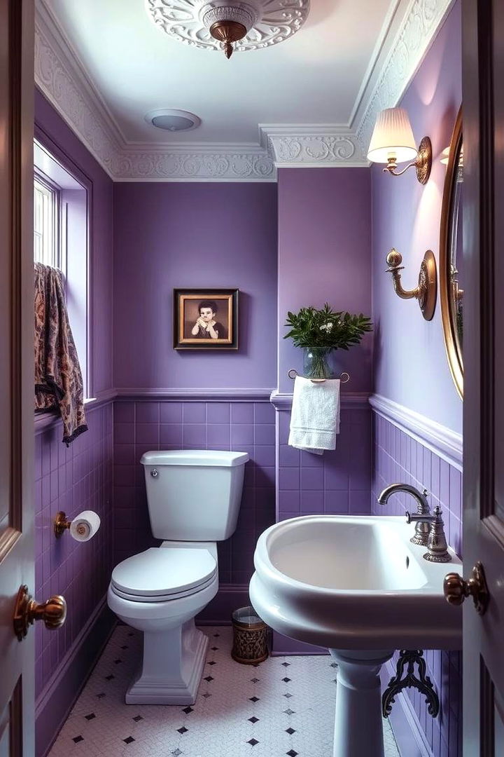 Vintage Purple Detailing - 22 Purple Bathroom Ideas