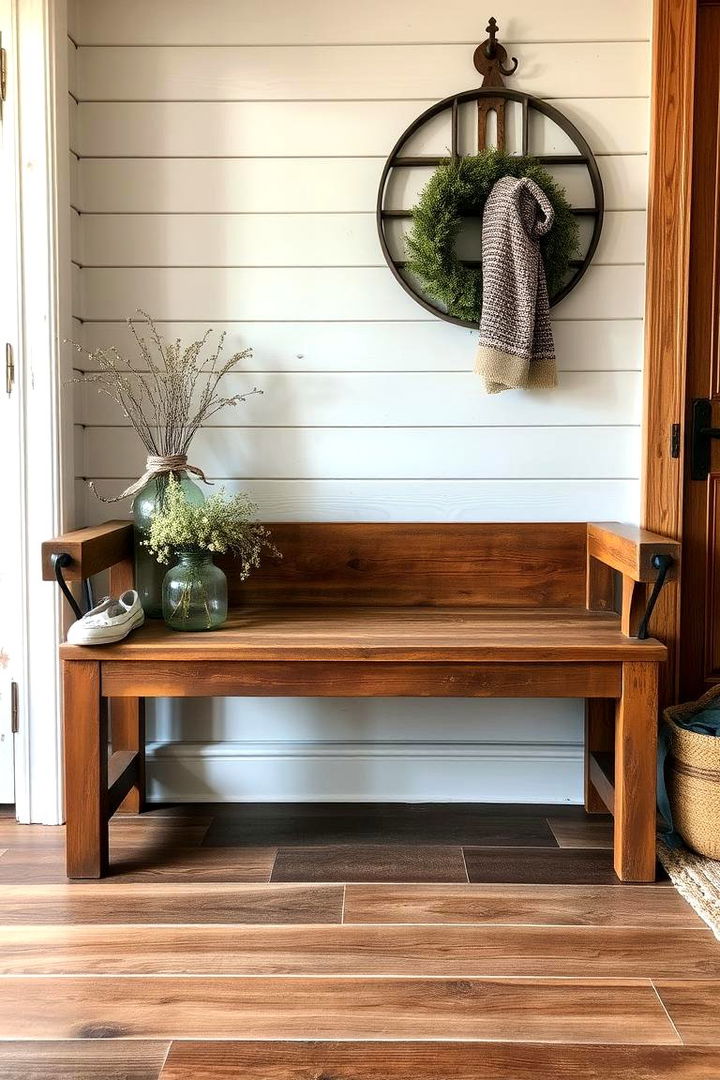 Vintage Reclaimed Entryway Bench - 22 Entryway Bench Ideas