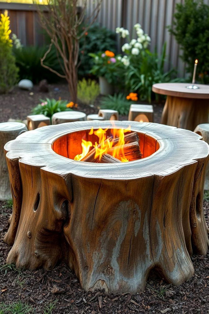 Vintage Reclaimed Look - 22 Tree Stump Fire Pit Ideas