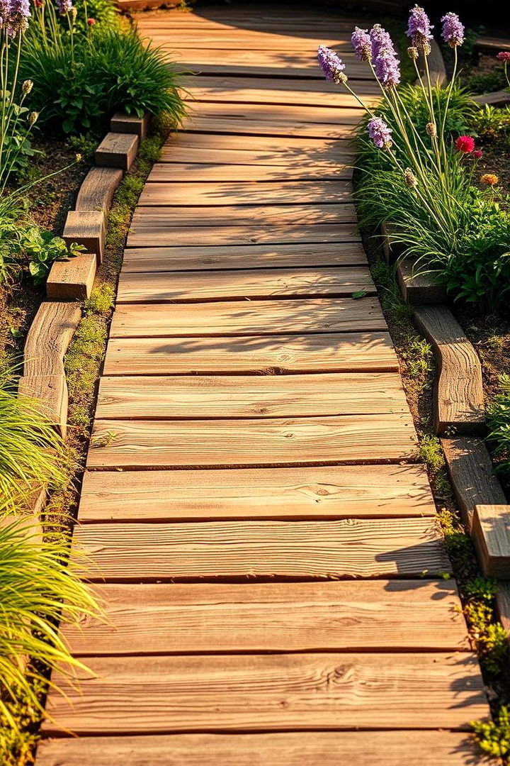 Vintage Reclaimed Wood Garden Path - 22 Garden Path Ideas