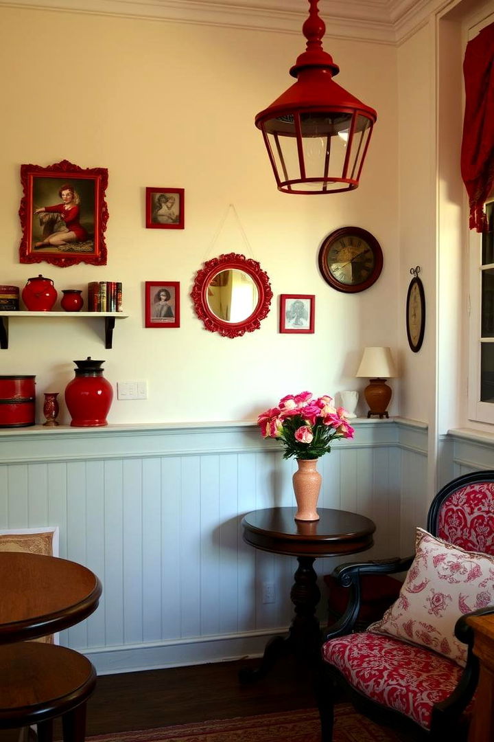 Vintage Red Accents - 22 Red Living Room Ideas