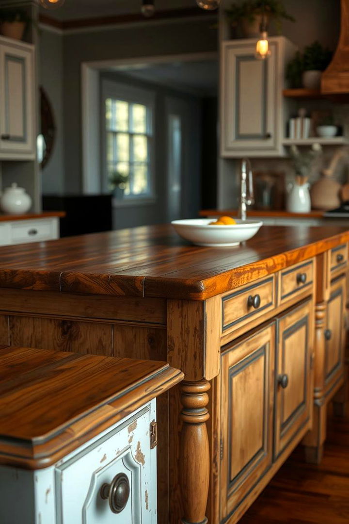 Vintage Refinish Detailing - 22 Rustic Kitchen Island Ideas