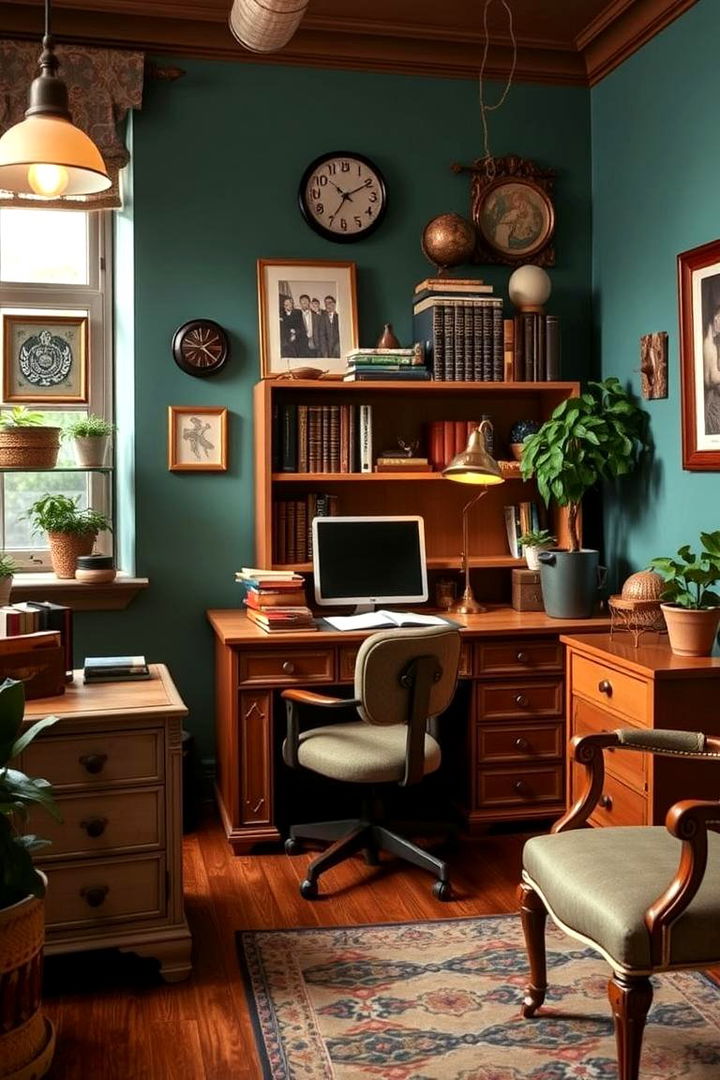 Vintage Retreat Ambiance - 22 Home Office Background Ideas