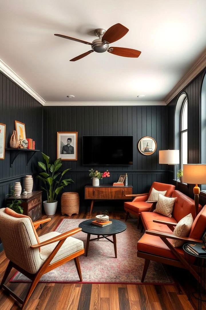 Vintage Retro Appeal - 22 Black Shiplap Wall Ideas