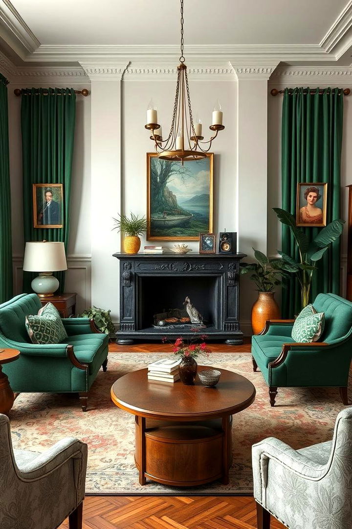 Vintage Retro Mix - 22 Forest Green Living Room Ideas