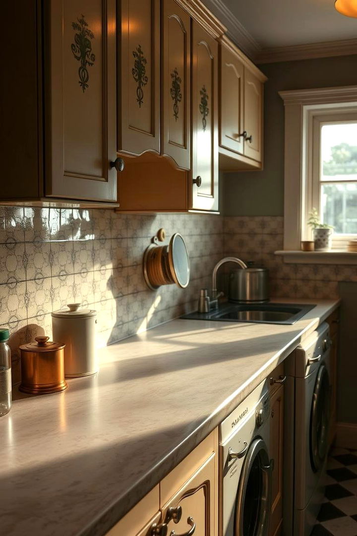 Vintage Retro Vibes - 22 Laundry Room Countertop Ideas