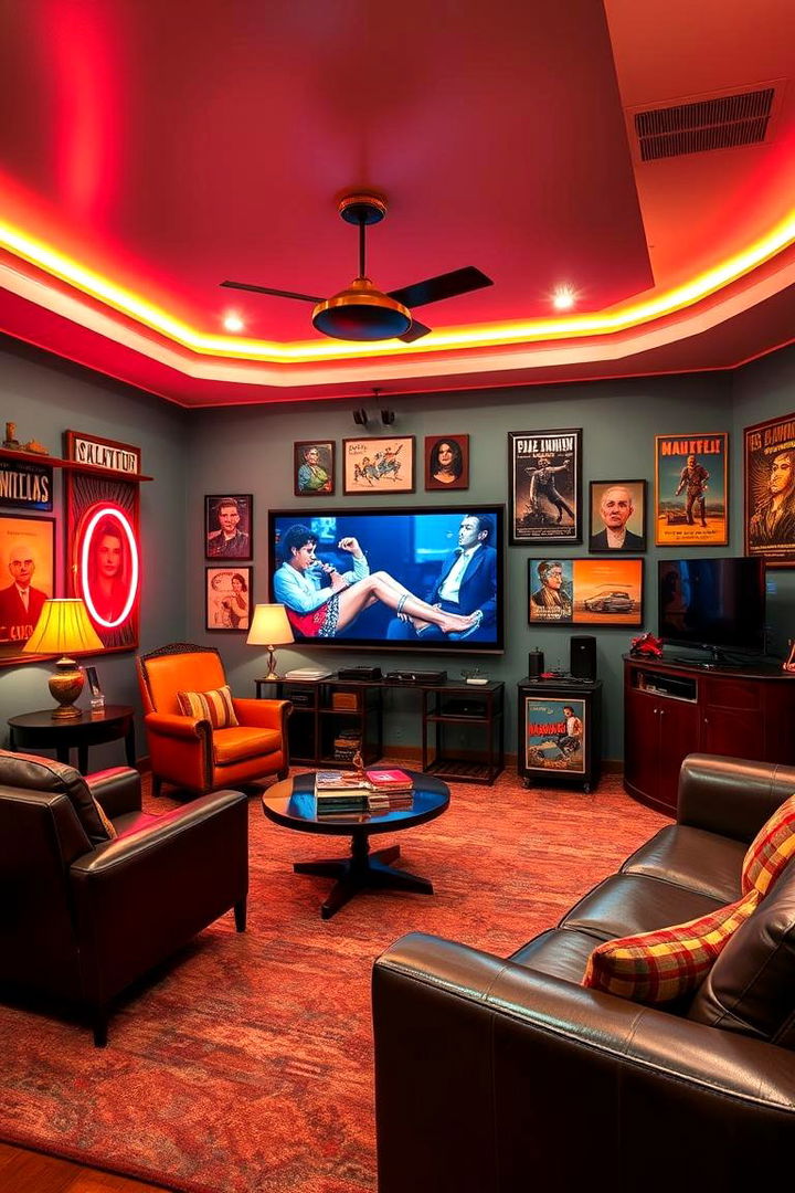 Vintage Retro Vibes - 22 Home Theater Ideas