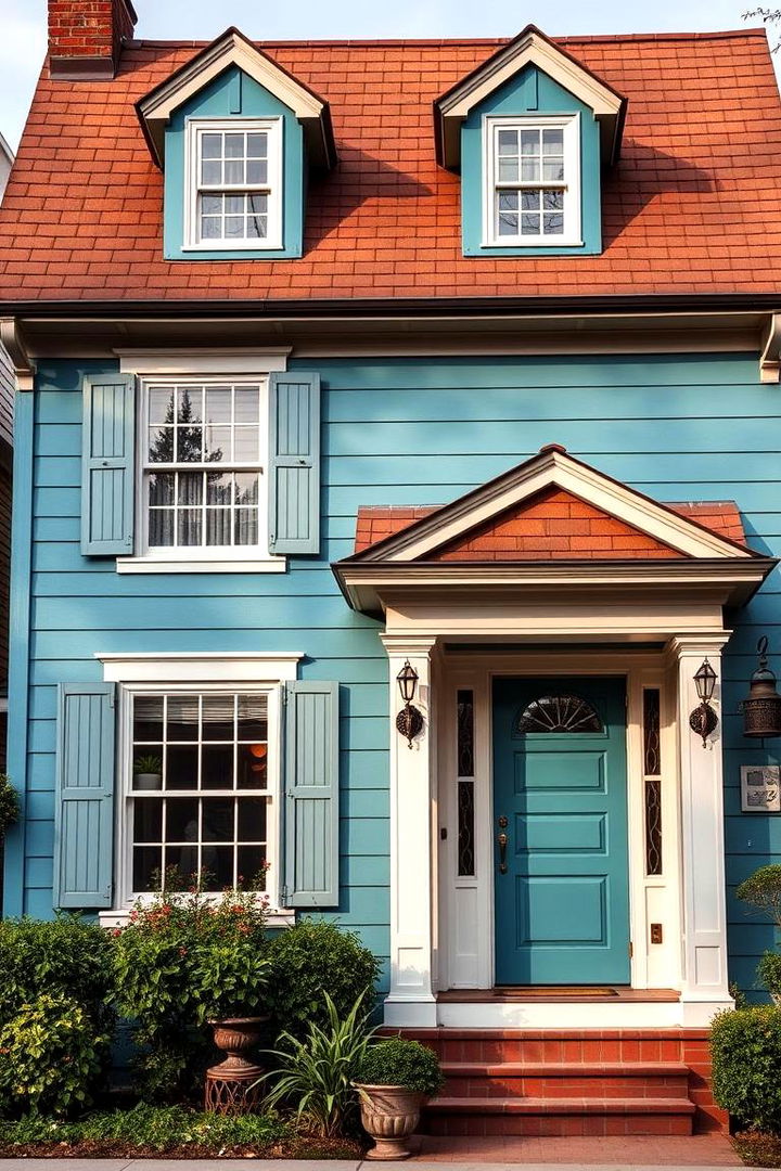 Vintage Revival - 22 blue exterior home with a brown roof ideas