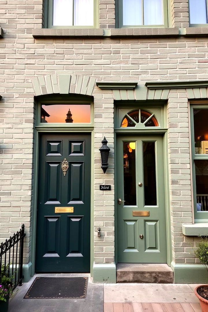 Vintage Revival Detailing - 22 Sage Green Painted Brick House Ideas