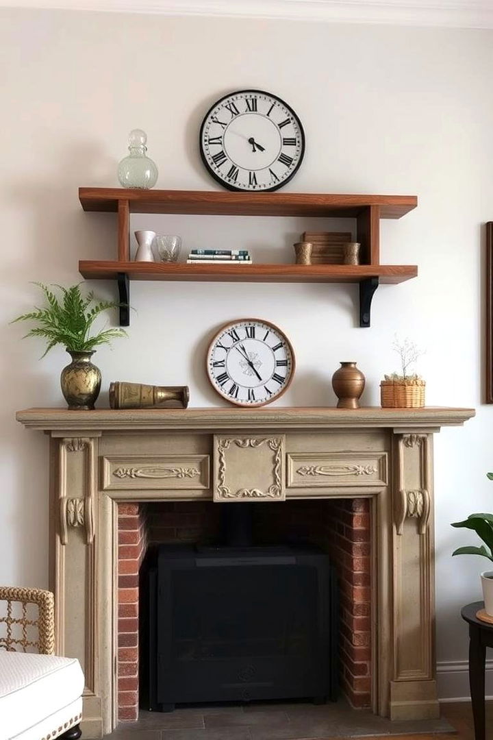 Vintage Revival Elements - 22 Fireplace Floating Shelves Design Ideas