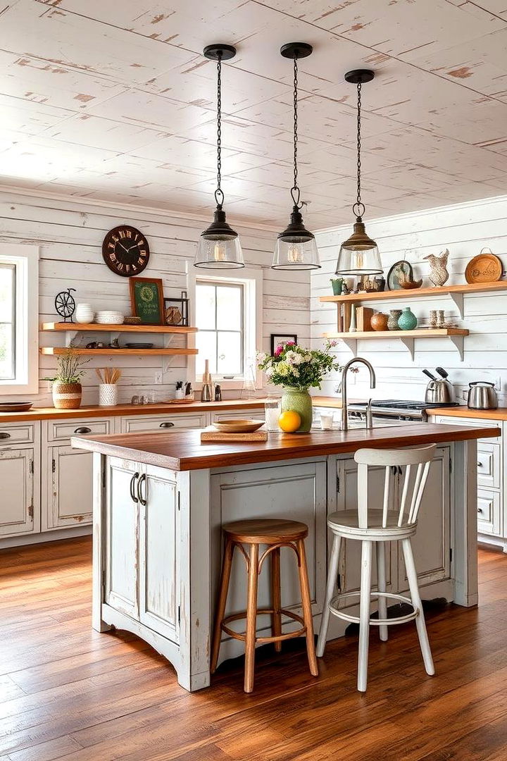 Vintage Revival Shiplap Island - 22 Shiplap Kitchen Island Ideas