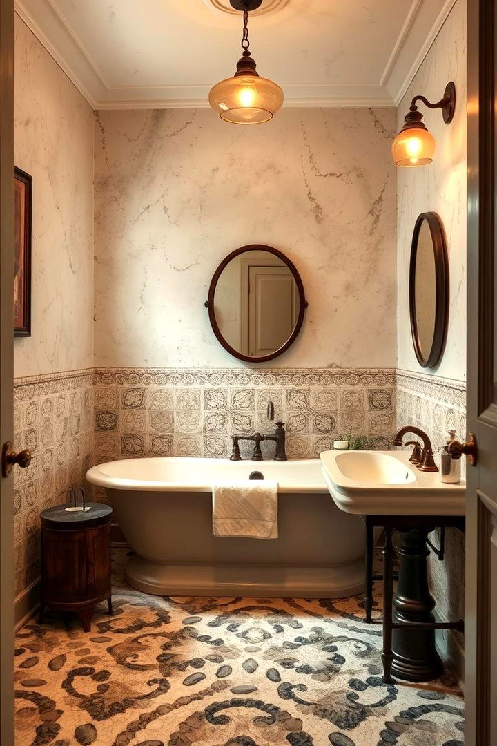 Vintage Revival Style - 22 Pebble Tile Bathroom Ideas