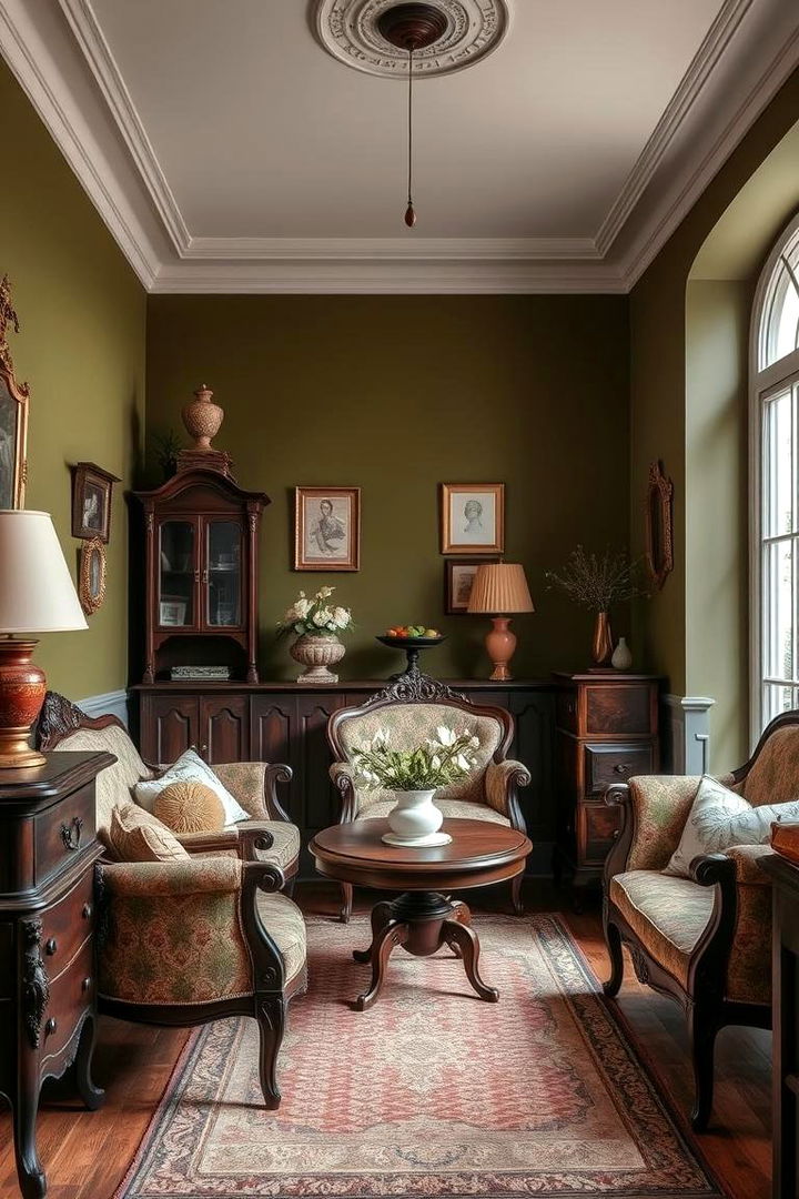 Vintage Revival Technique - 22 Olive Green Accent Wall Ideas