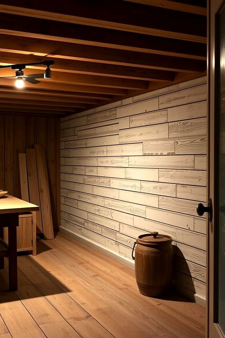 Vintage Shiplap Paneling - 22 Basement Accent Wall Ideas