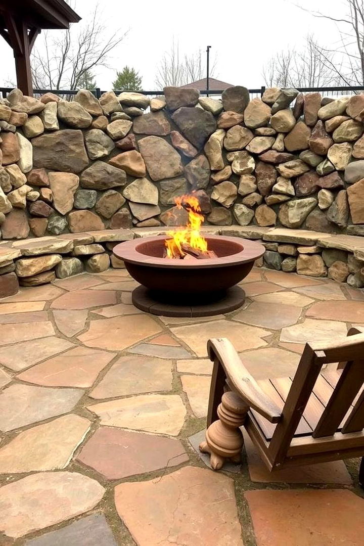 Vintage Stone Arrangements - 22 Stone Patio With a Fire Pit Ideas