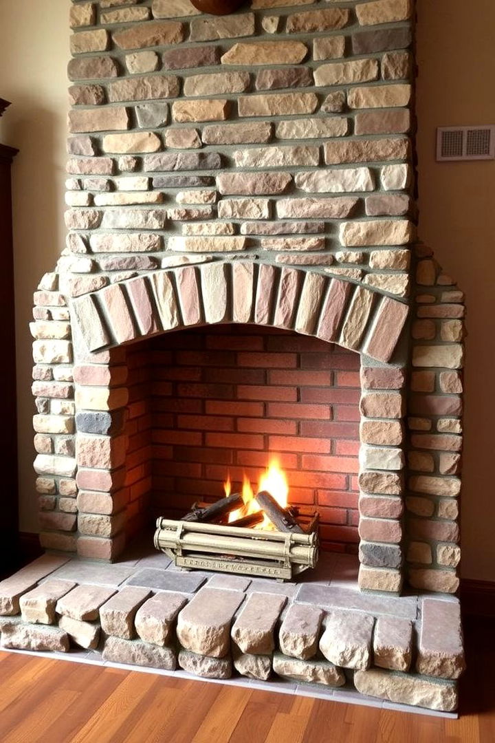 Vintage Stone Brick Blend - 22 Stone Fireplace Ideas