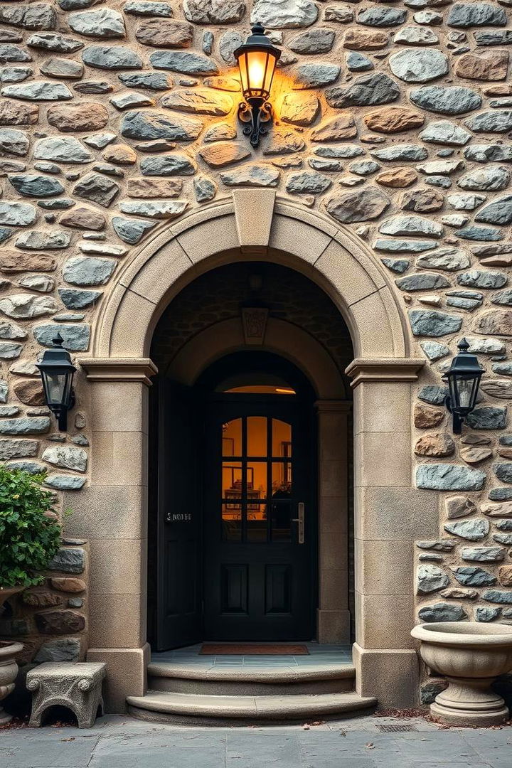 Vintage Stone Cottage Entrance - 22 Stone Porch Ideas