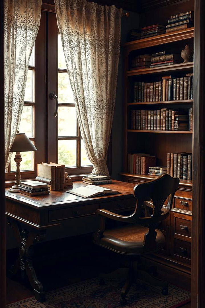 Vintage Study Nook - 22 Cottagecore Interior Design Ideas