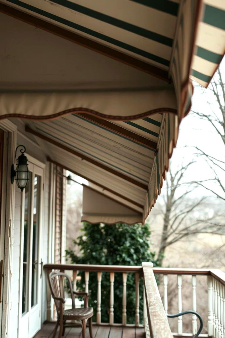 Vintage Style Awning Charm - 22 Deck Awning Ideas