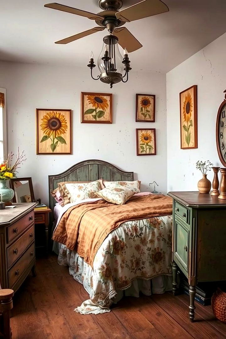 Vintage Sunflower Charm - 22 Sunflower Bedroom Ideas