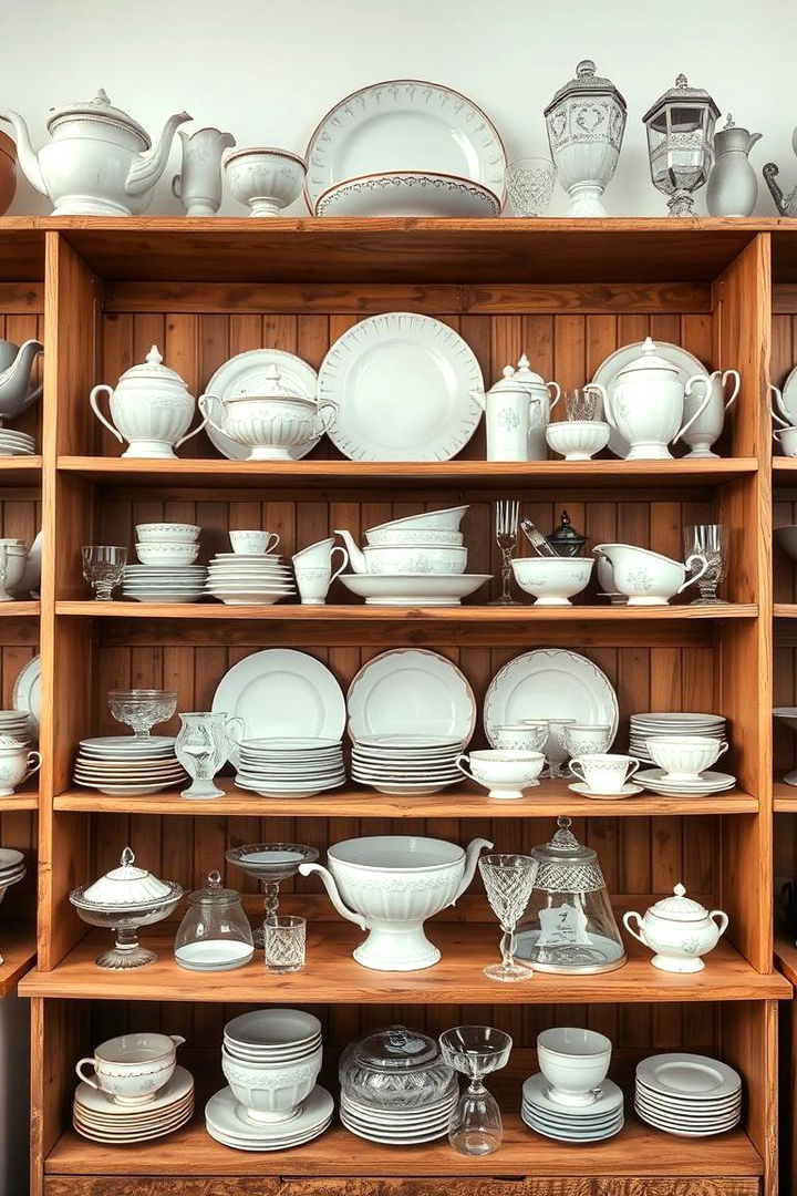 Vintage Tableware Display - 22 Vintage Dining Room Ideas
