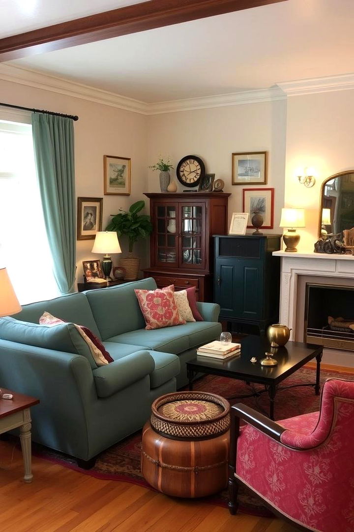 Vintage Teal Charm - 22 Teal Living Room Ideas