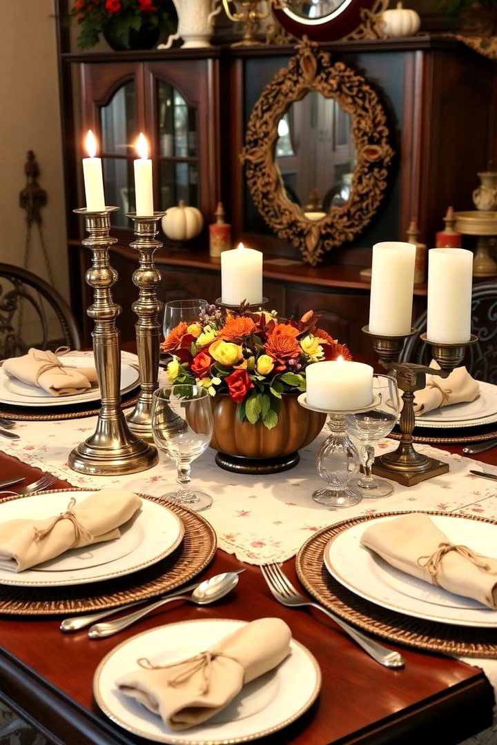 Vintage Thanksgiving Accents - 22 thanksgiving table decor ideas
