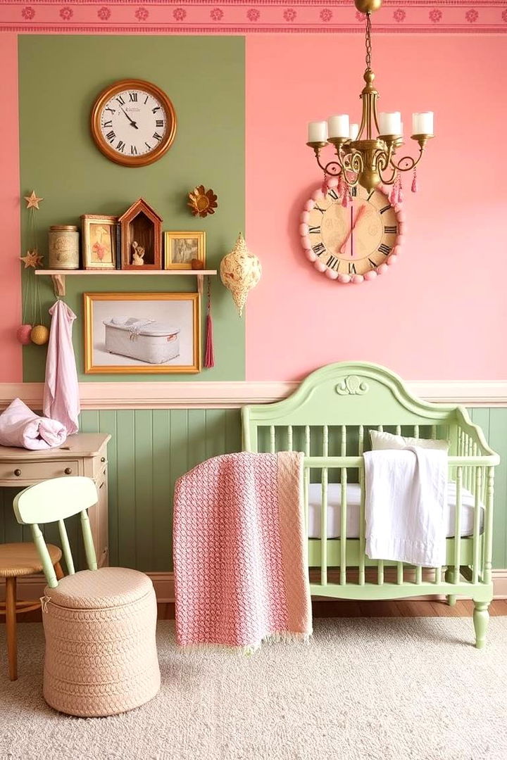 Vintage Touch Accents - 22 Pink and Green Nursery Ideas