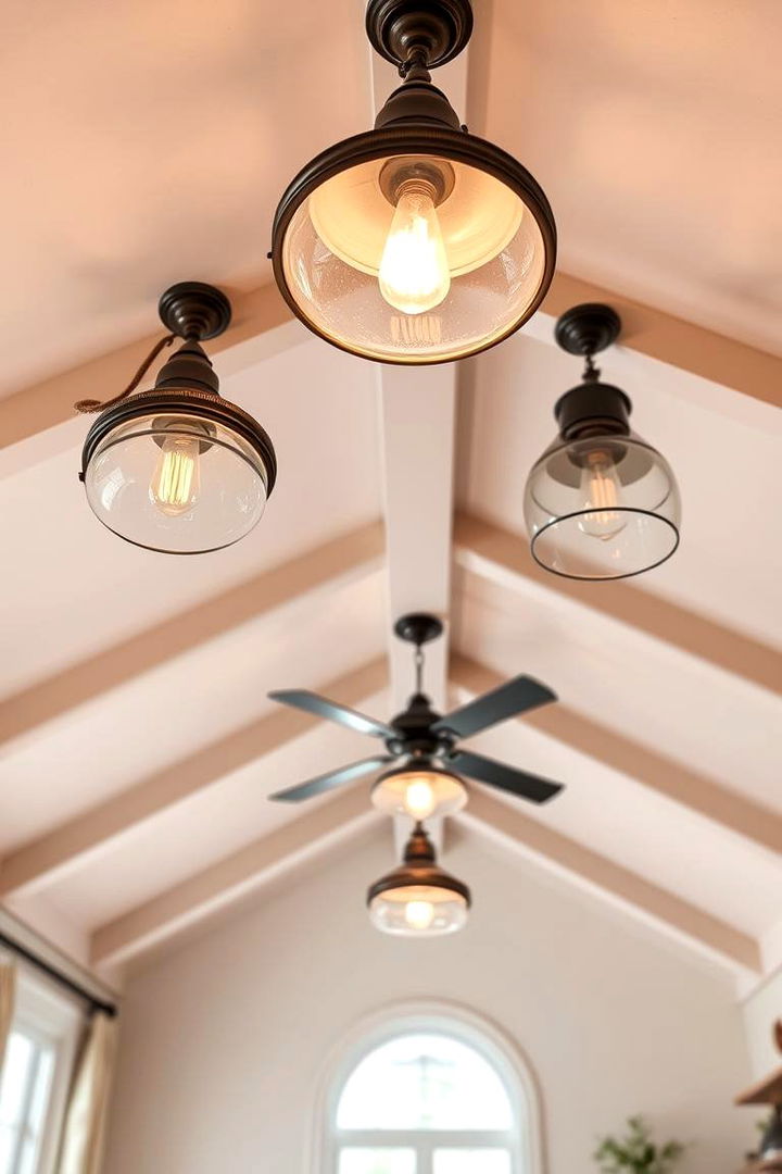 Vintage Touch Lighting for Timeless Appeal - 22 Vaulted Ceiling Lighting Ideas