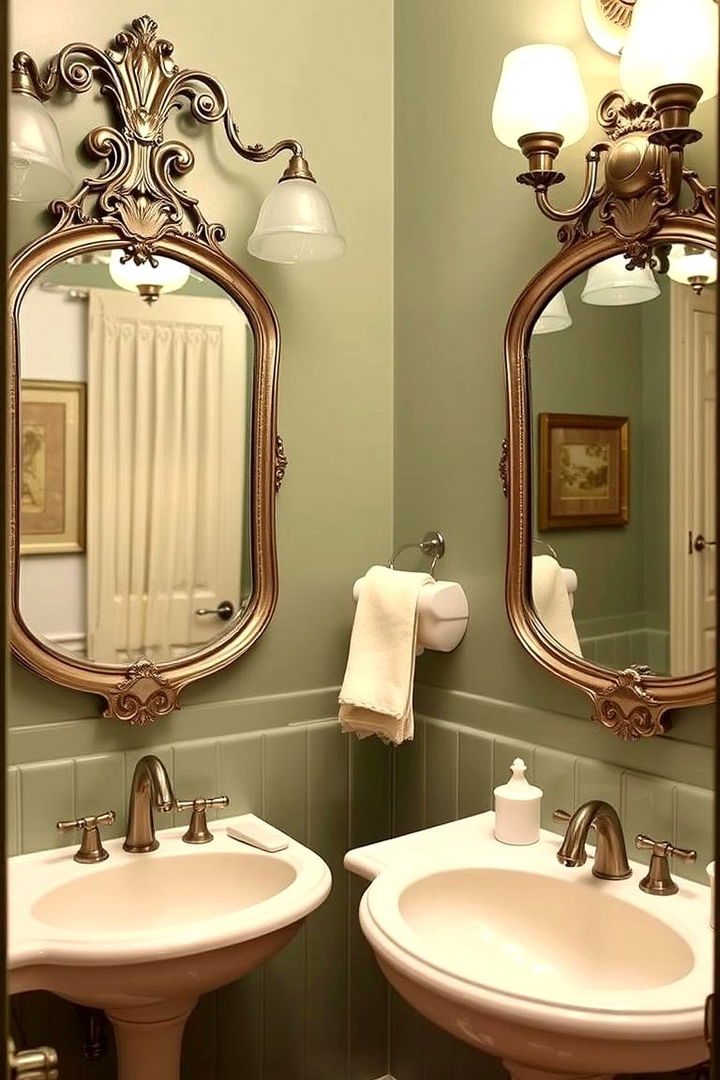 Vintage Touches - 22 Sage Green and Cream Bathroom Ideas