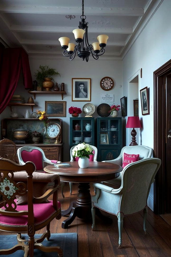 Vintage Touches with Burgundy Accents - 22 Burgundy Living Room Ideas