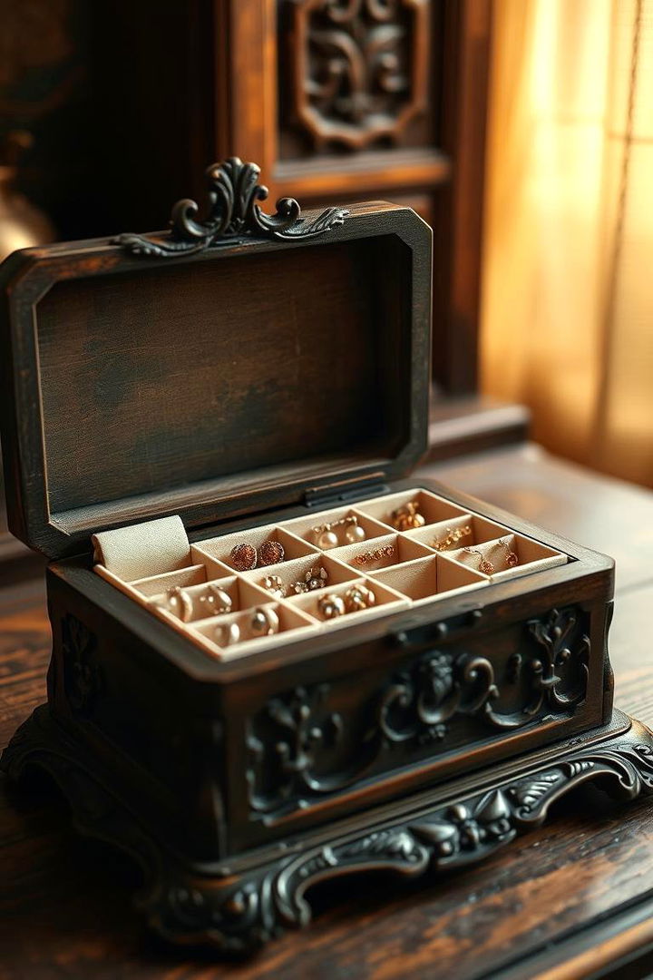 Vintage Trinket Box Charm - 22 Earring Storage Ideas