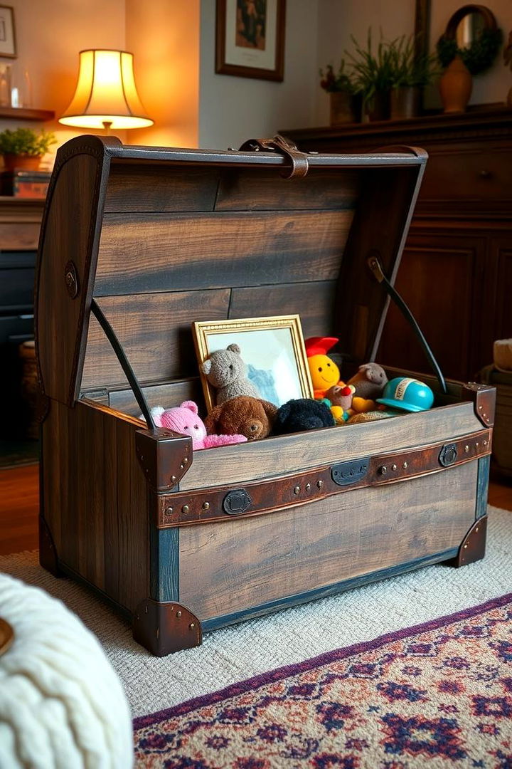 Vintage Trunk Adaptation for Characterful Storage - 22 Living Room Toy Storage Ideas