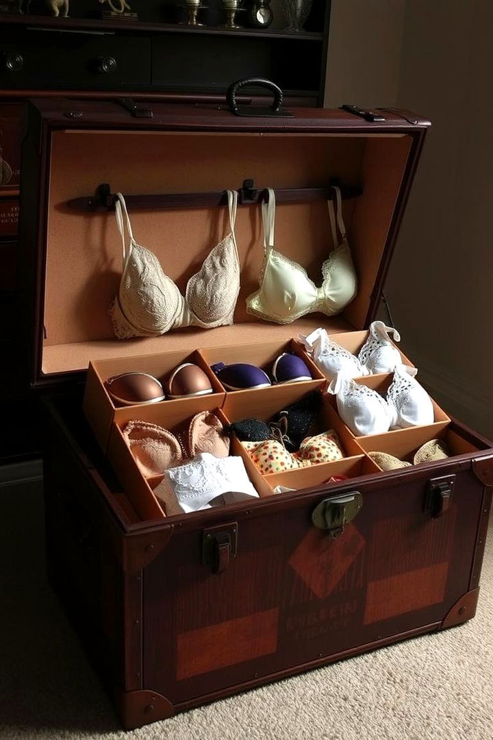 Vintage Trunk Storage for Timeless Appeal - 22 Bra Storage Ideas