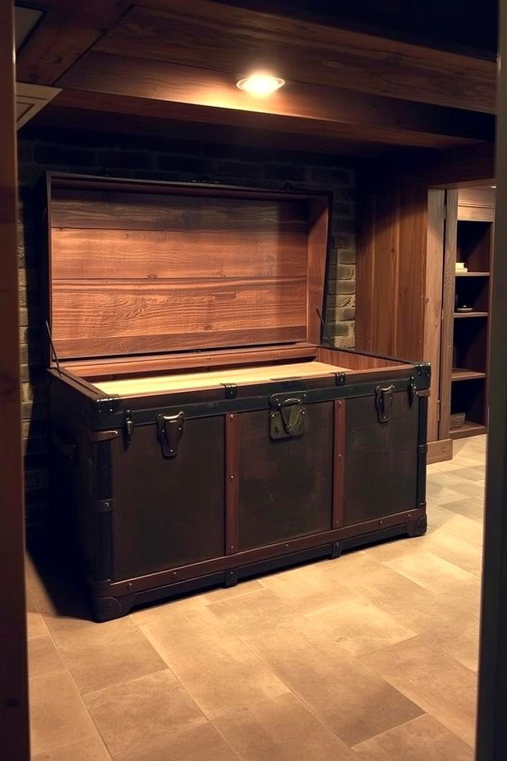 Vintage Trunk Storage - 22 Basement Storage Ideas