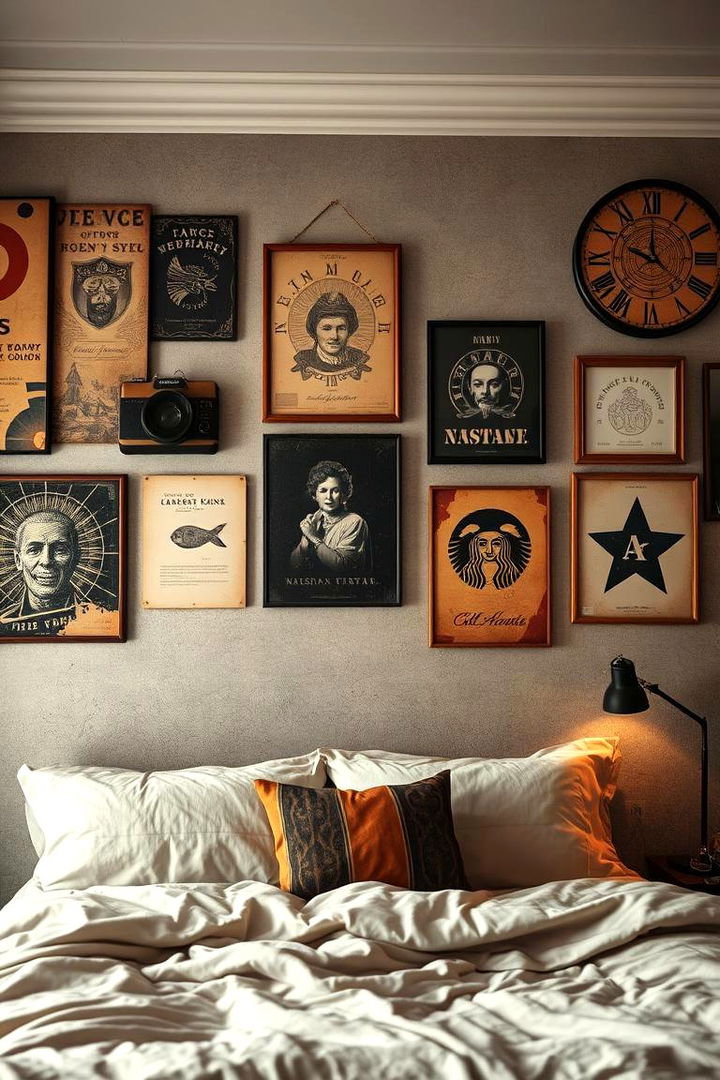 Vintage Wall Art for a Retro Touch - 22 Bedroom Wall Painting Ideas