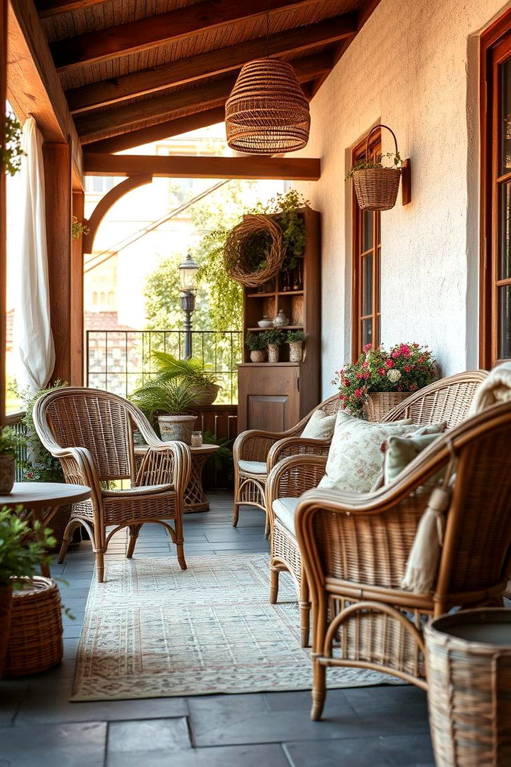 Vintage Wicker Accents - 22 Rustic Porch Ideas