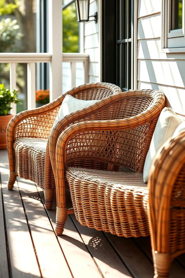 Vintage Wicker Accents - 22 Deck Furniture Ideas