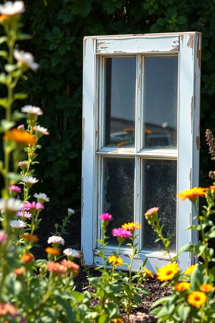 Vintage Window Frame Garden Edging - 22 Recycled Garden Edging Ideas
